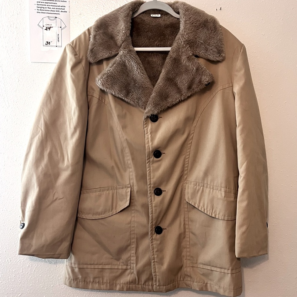 Vintage fur lined chore coat